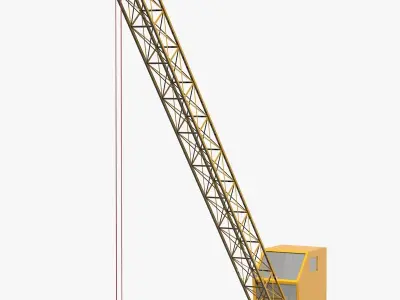 Yellow Industrial Crane 3D model