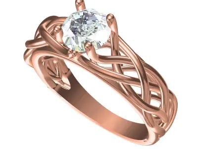 Antique Celtic Moissanite Engagement Ring for Women 3D print model
