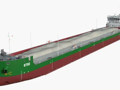 Combined platform tanker Ship 140m hquality 3D model