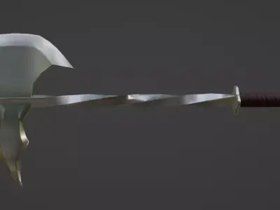Battle axe Low-poly 3D model 26