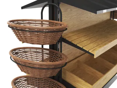 Empty Grocery Display Collection 3D model