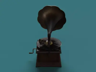GRAMOPHONE BROWN Low-poly 3D model