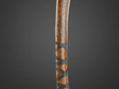 Kratos solid steel axe Low-poly 3D model