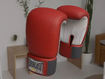 Low Poly Boxing Gloves Low-poly 3D model