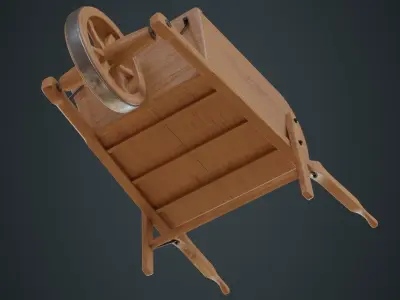 Wheelbarrow 4C Low-poly 3D model