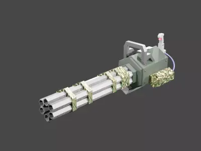 Minigun Low-poly 3D model purchase