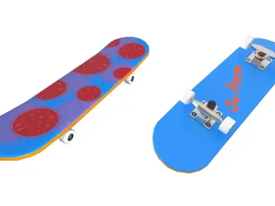 Skateboard Low-poly 3D model Low-poly 3D model Low-poly 3D model