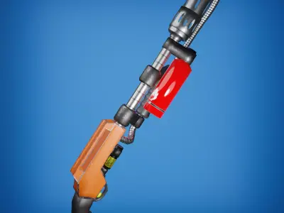 Shotgun Flamethrower Low-poly 3D model