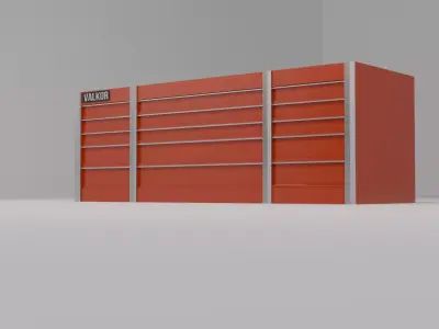 low poly 73 in Red Top Chest Toolbox Tool Storage Cabinet Free 3D model