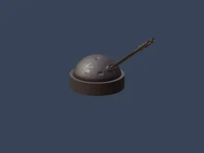 Double-barreled small-caliber gun in the bunker type 3D model