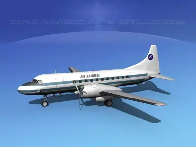 Convair CV-340 Air Rajneesh 3D model