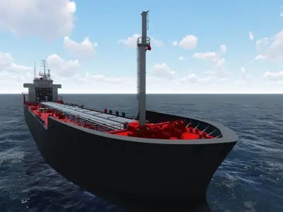 tanker 1 cargo ship Low-poly 3D model