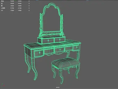 Dressing table Low-poly 3D model