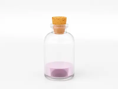 Small Bottle Laboratory Medical Glass Realistic 3D model Low-poly 3D model