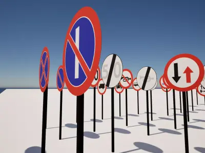 Road Sign Low-poly 3D model purchase