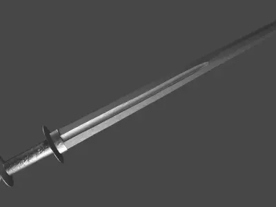 Excalibur sword with Khora handle Low-poly 3D model