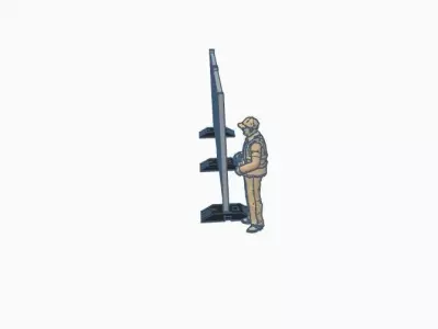 Construction Fence System H0 1-87 Modular Site Barriers STL 3D print model