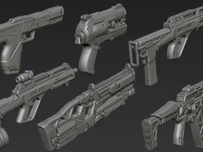 3D Printable Sci-Fi Weapon Part 10 3D model