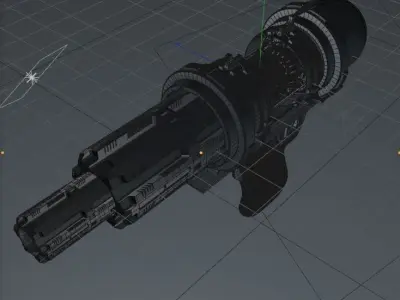 Rolling Laser gun  Low-poly 3D model