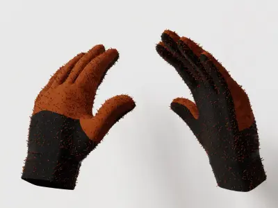 Winter Gloves with Microfiber Finish Free low-poly 3D model