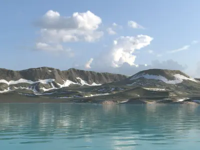 Volcanic Caldera With Lakes PBR environment 3D model