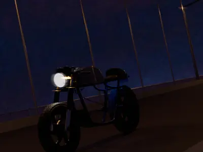 ELECTRIC RETRO BIKE MODEL WITH FULL SCENE  3D model