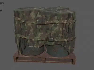 Military Material Low-poly 3D model 2
