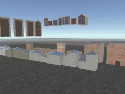 Medieval Castle Low-poly 3D model 5