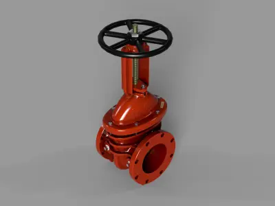 Pipeline industrial  valves Low-poly 3D model