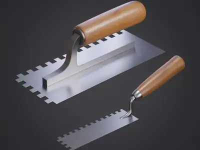 Two Notched Trowels 3D Model Pack