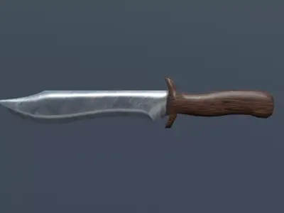 Pack  de 6 couteaux de chasse Low-Ploy 3D model