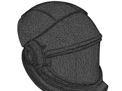 Retro Space Helmet Isolated 3D 3D model