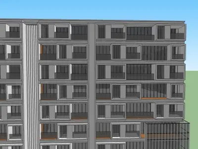 modern commercial building sketchup model 3D model