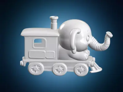Baby Elephant Steam Train 3D Print Model 3D print model