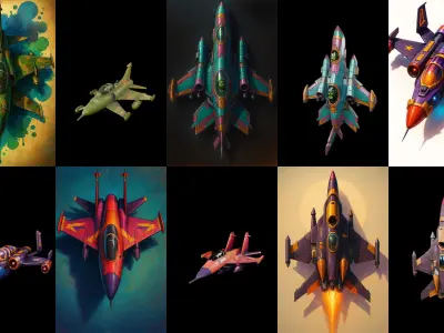 AirCraft bundle 1 pack 100 glb Low-poly 3D model