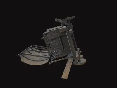 Medieval Carriage V14 Low-poly 3D model