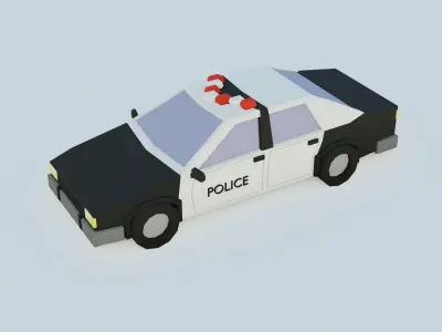 police car  - low poly Free 3D model