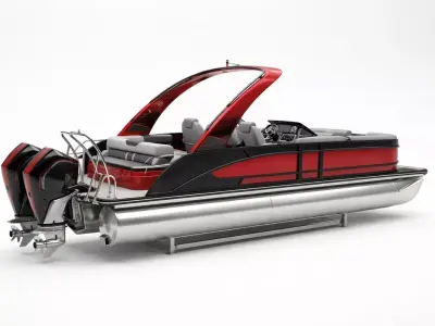 Luxury Performance Pontoon High End Recreational Watercraft 3D model