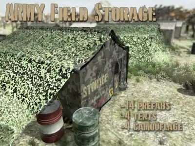  Army Storage Tent Low-poly 3D model