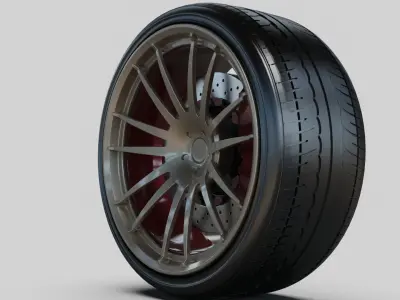 tire und rims concept tuning auto 3D model