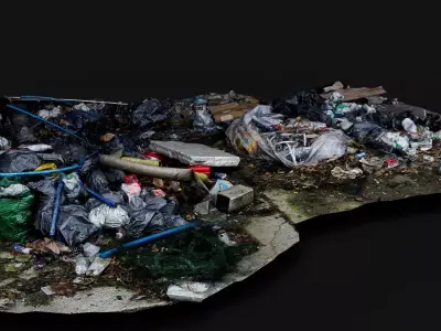 trash corner abandoned warehouse PBR photogrammetry Low-poly 3D model
