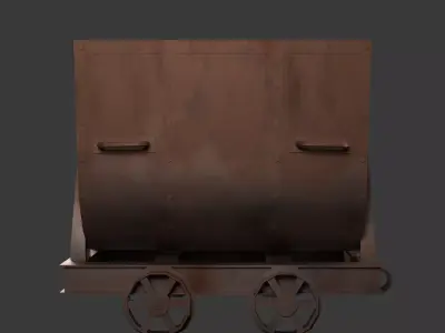 Metal Mine Cart Low-poly 3D model