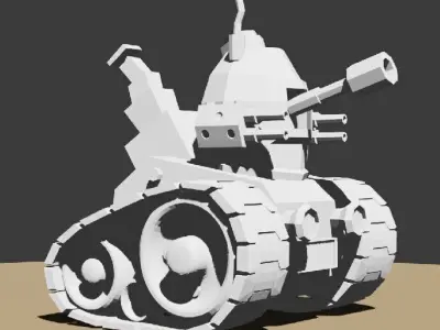 Mini War Tank - lowpoly Low-poly 3D model