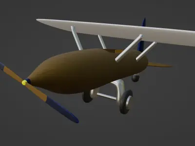 Wooden toy plane 3D model purchase