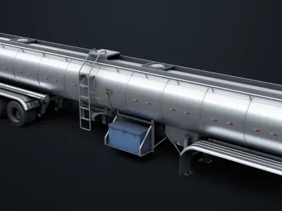 Generic Food Tank Trailer 02 For Heavy Truck PBR Low-poly 3D model