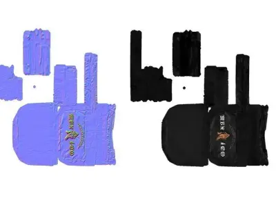 Bag 3d moddel low poly game Low-poly 3D model