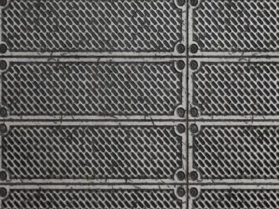 Industrial Bolted Slotted Metal Grate PBR Seamless Texture