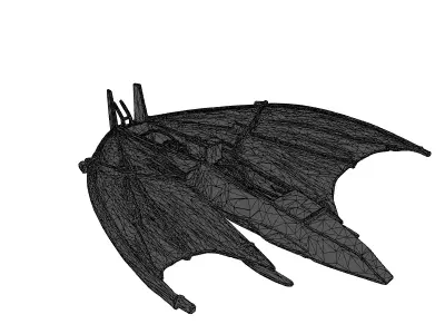 Steampunk BatWing Fantasy Glider 3D model