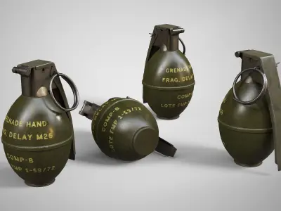 M26 Hand Grenade AAA Game Ready Low-poly 3D model