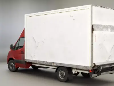 Generic Tail Lift Box Van Used Low-poly 3D model